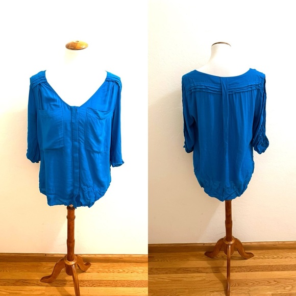 {Anthro} By Edme & Esyllte Blue blouse - Picture 2 of 3
